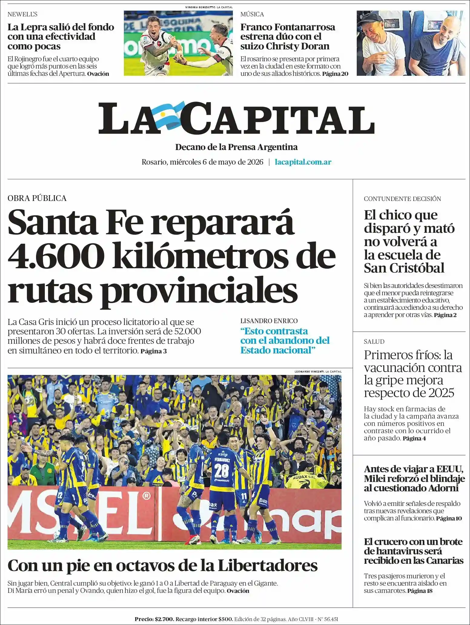 Evolucion Streaming | Argentilandia Diario - Tapa del diario La Capital Rosario