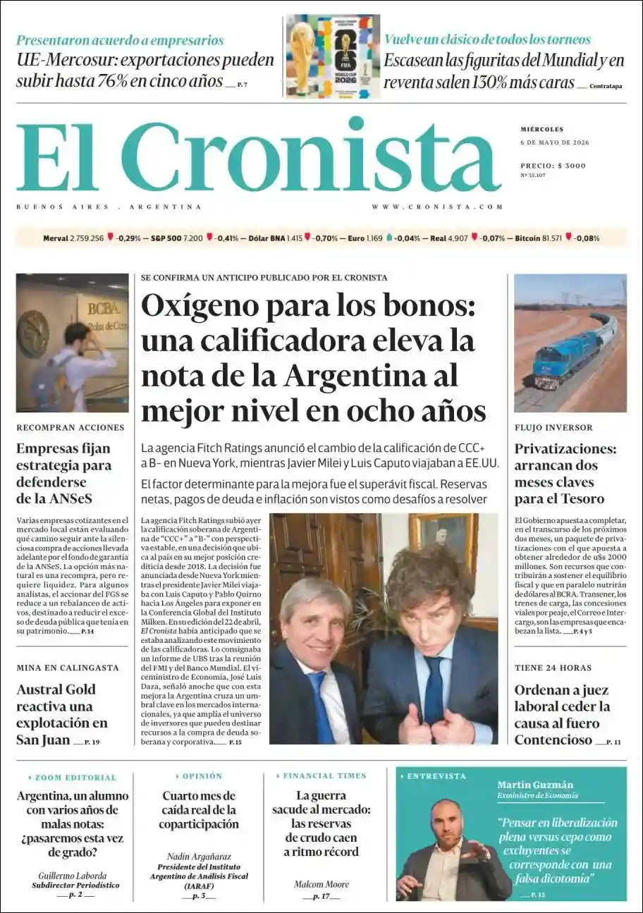 Evolucion Streaming | Argentilandia Diario - Tapa del diario Cronista