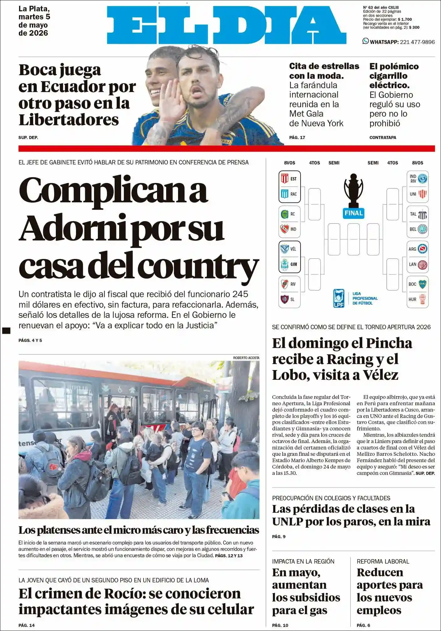 Evolucion Streaming | Argentilandia Diario - Tapa del diario El Dia