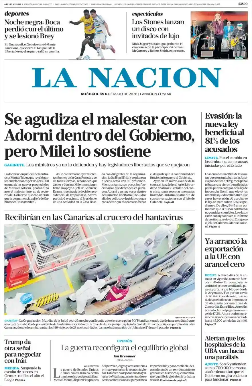 Evolucion Streaming | Argentilandia Diario - Tapa del diario Nacion