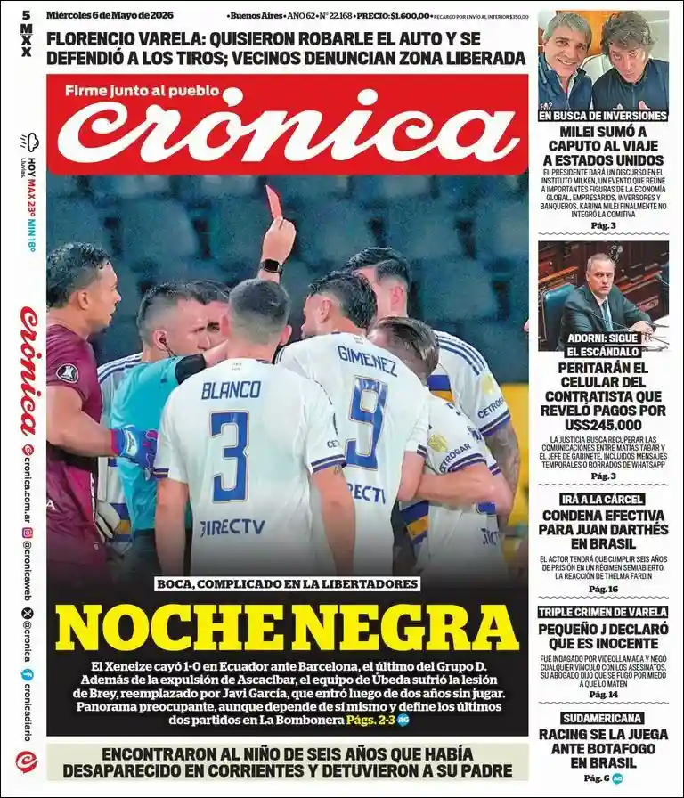 Evolucion Streaming | Argentilandia Diario - Tapa del diario Crónica